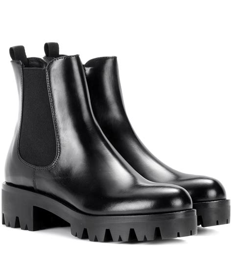 prada black snow boots|prada chelsea ankle boots.